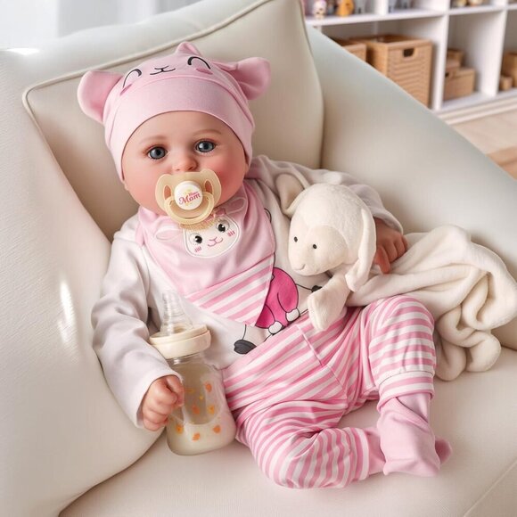 🆕20inch Soft Cloth Body Newborn Baby Poseable Limbs Bailyn Doll Baby Girl - Picture 7 of 8